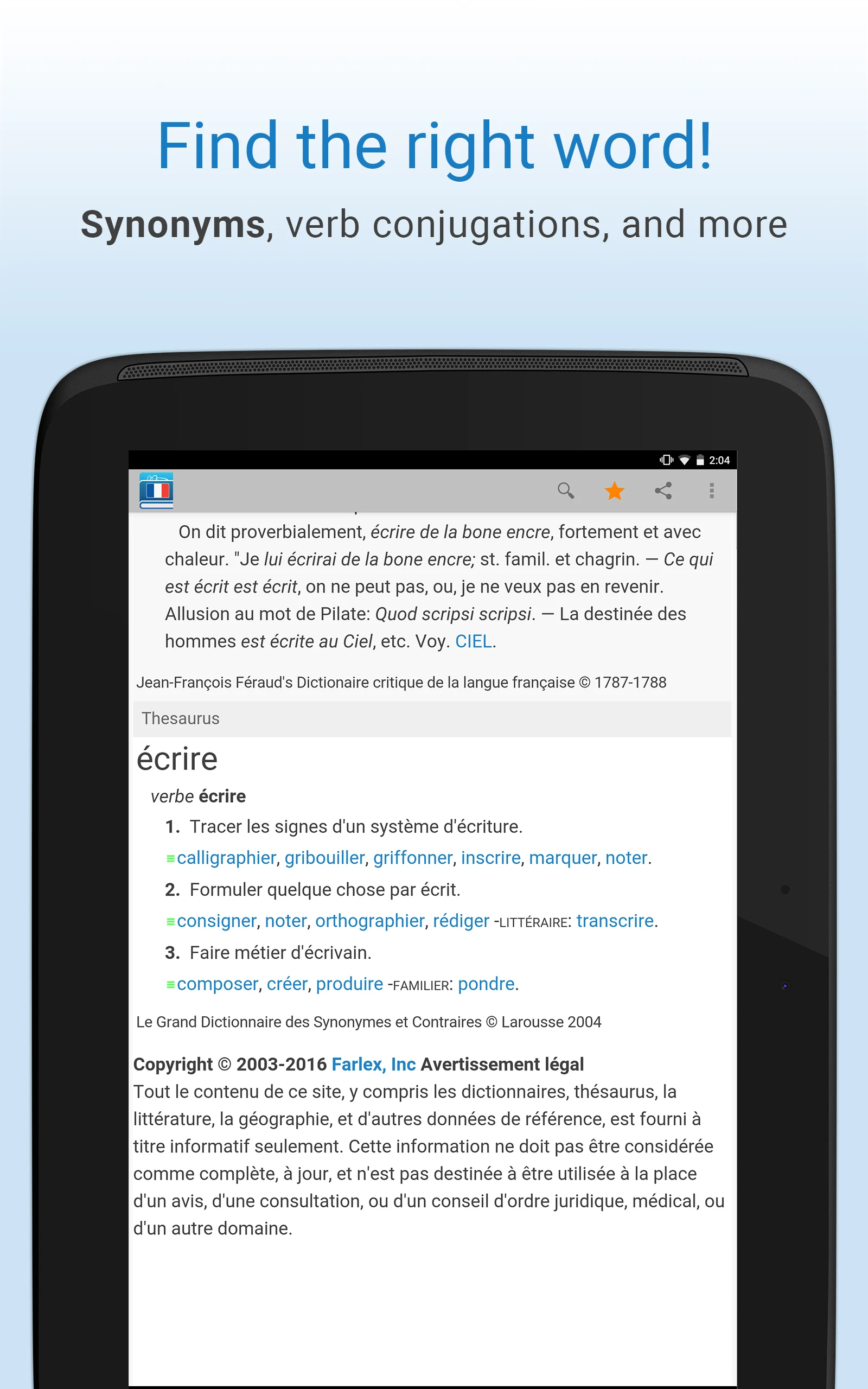 French Dictionary & Thesaurus screenshot